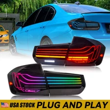 LED Tail Lights RGB For 2013-2018 BMW 3 Series F30 F35 F80 Rear Lamps Animation