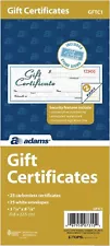 Adams Gift Certificate Book, Carbonless, Single Paper, 3.4 x 8 Inches, White,...