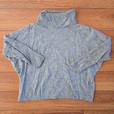 Forever 21 Cropped Cowl Turtleneck Gray Long Sleeve Sweater