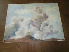 Original Watercolors By Peg Humphreys,Water Lotus & Cloudy Day 16"x22"