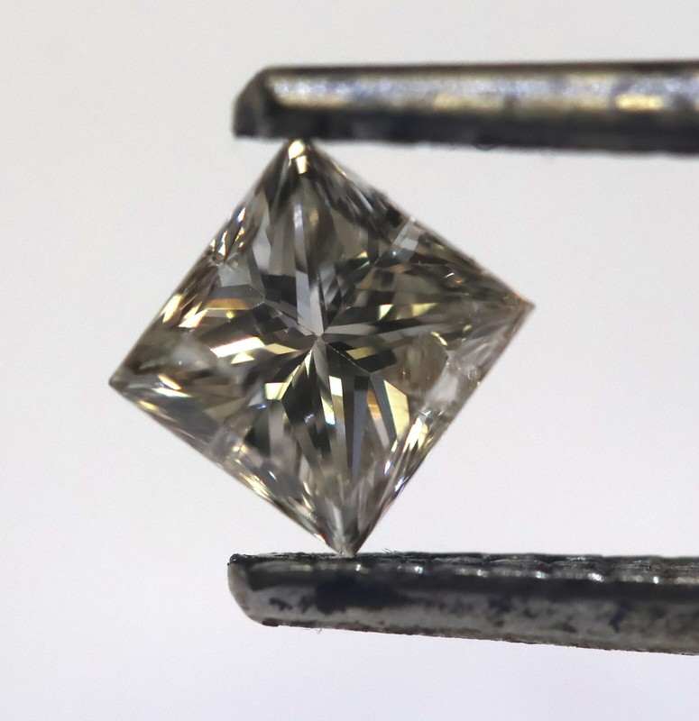 GIA certified loose .41ct I2 L princess cut diamond vintage antique Natural