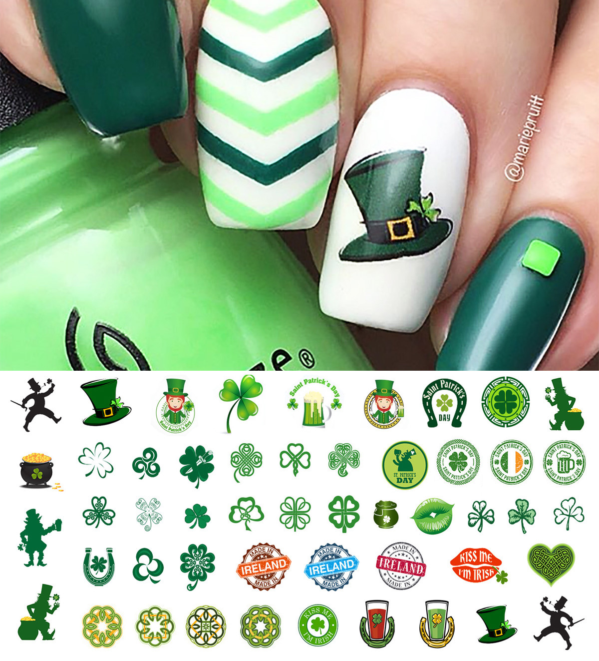 St. Patrick's Day Luck of the Irish Nail Art Set #2 Waterslide Decals | eBay