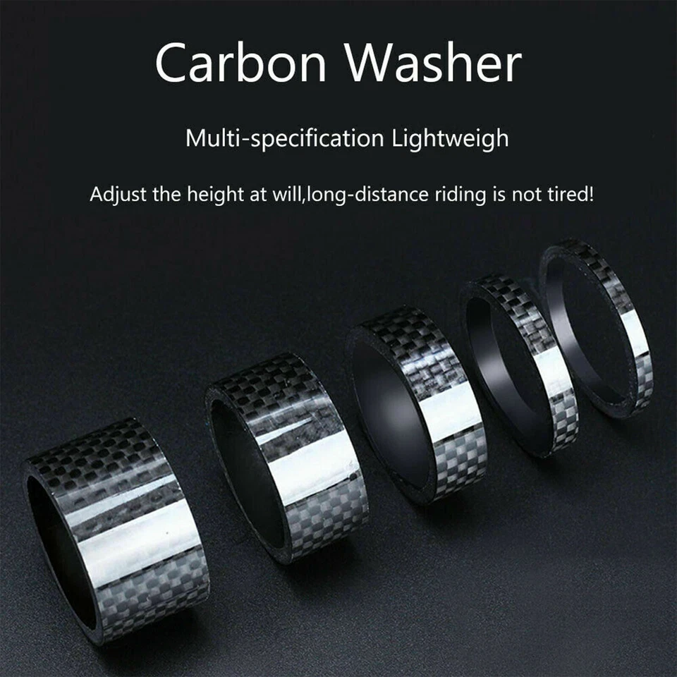 Juego de 11 piezas espaciadores de auriculares de fibra de carbono horquilla vástago lavadora 1 1/8" sin rosca Paruy Foto 2 de 4