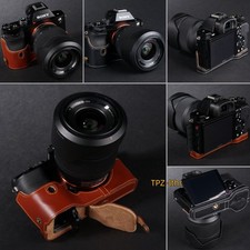 For Sony A7 A7R A7S Handmade Genuine Real Leather Half Camera Case Bag Cover