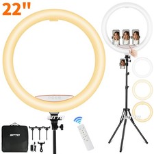 22" LED Ring Light Tripod Stand Lighting Kit Studio Photography Touch Panel