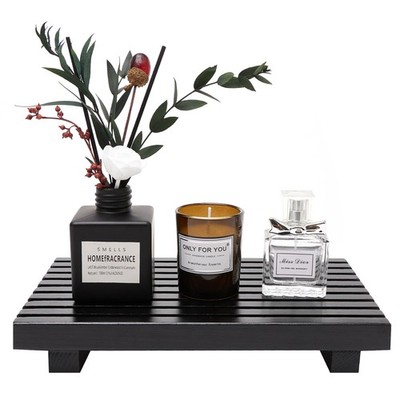Black Bathroom Counter Organizer Wooden Display Pedesta Stand Kitchen Counter...