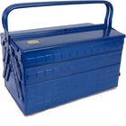 GT-410-B Blue 3-Tier Tool Box - Compact 16.2" Storage Solution for Tools