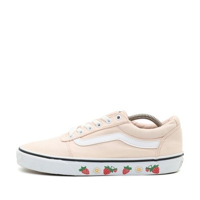 VANS Damen Old Skool Sneaker Rosa Canvas Low Erdbeer-Print Skate-Schuhe EU 40