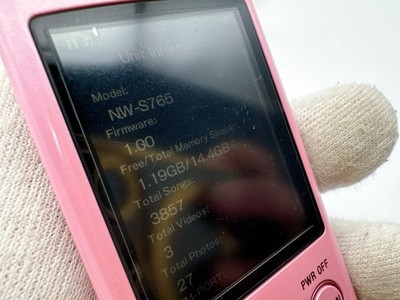 Sony Walkman NW-S765 Pink 16GB Bluetooth MP3 Player Speaker Dock