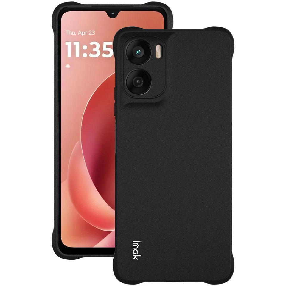 Funda blanda Imak resistente a golpes TPU transparente/mate sensación arenosa para Moto G06/Power 4G Foto 3 de 4