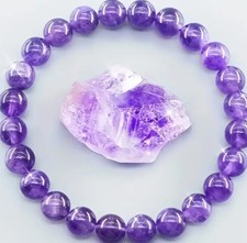 AMETHYST BEADED BRACLET SYNTHETIC UNISEX ADULT KID BIRTHDAY CHRISTMAS VALENTINES