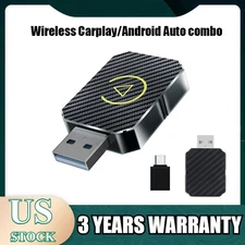 2 in 1 Car Wired to Wireless CarPlay Adapter For Android Auto & Apple Carplay US