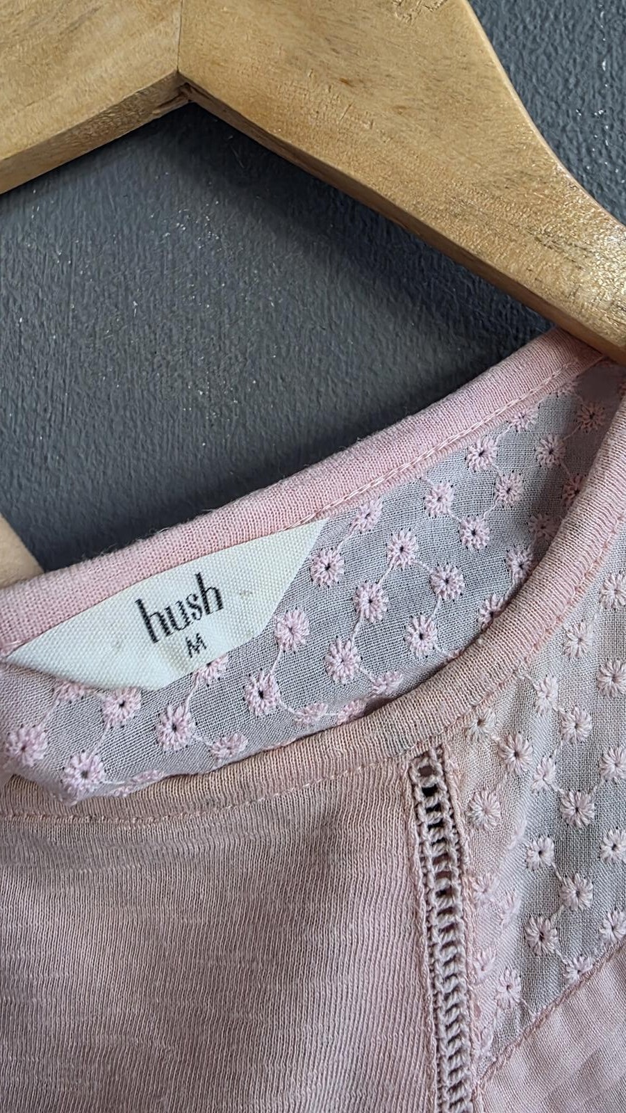 Hush Pink Cotton Lace Trim Sleeveless Top Embroidered Detail M Mesh Light Summer image 5