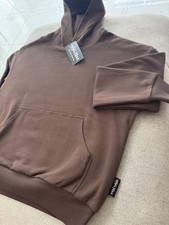 Shaka Wear Heavyweight Garment Dye Double Layer Hoodie Mocha Brown Size Medium  