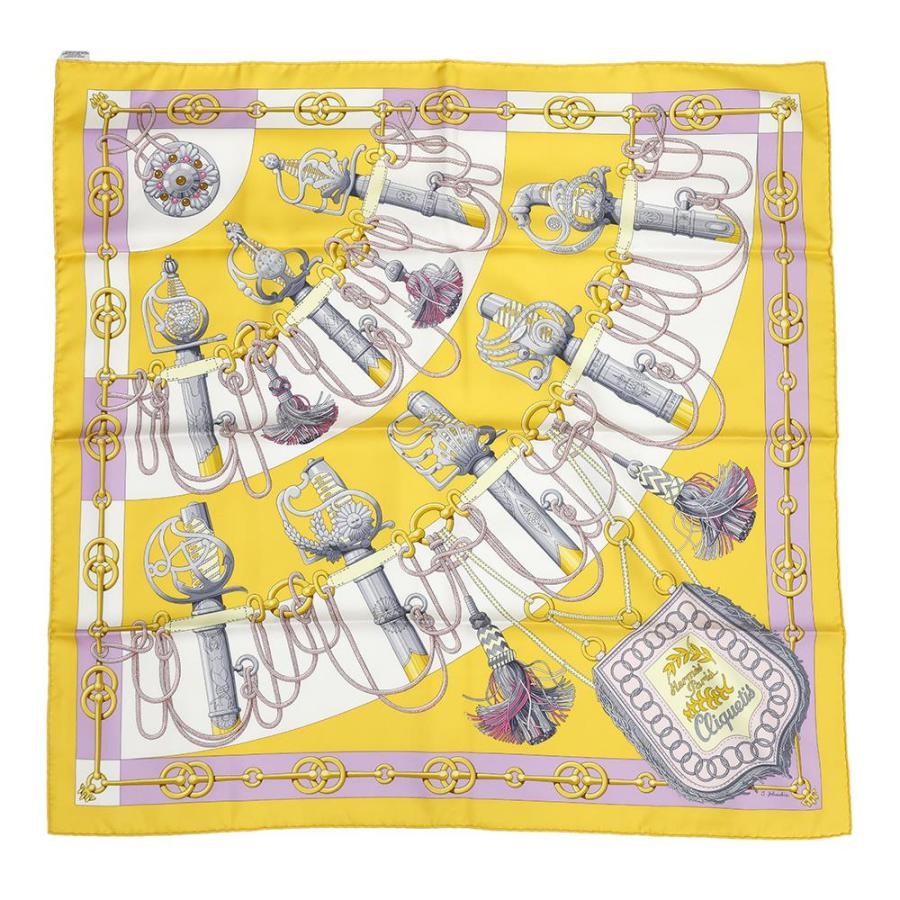 ●Hermes Scarf Carre90 Cliquetis Silk