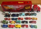 Pixar Cars MACK TRUCK STORAGE CARRY CASE w/ TALKING CAB + 20 Diecast & Plastic