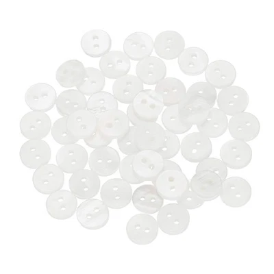 50 Stück Natürliche Muschelnknöpfe 2-Loch 9mm Perlmuttknöpfe Weiß - Bild 1 von 4