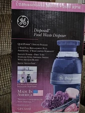 Vintage GE Disposall Food Waste Disposer 1/2 Horsepower 2600rpm GFC533F USA Made