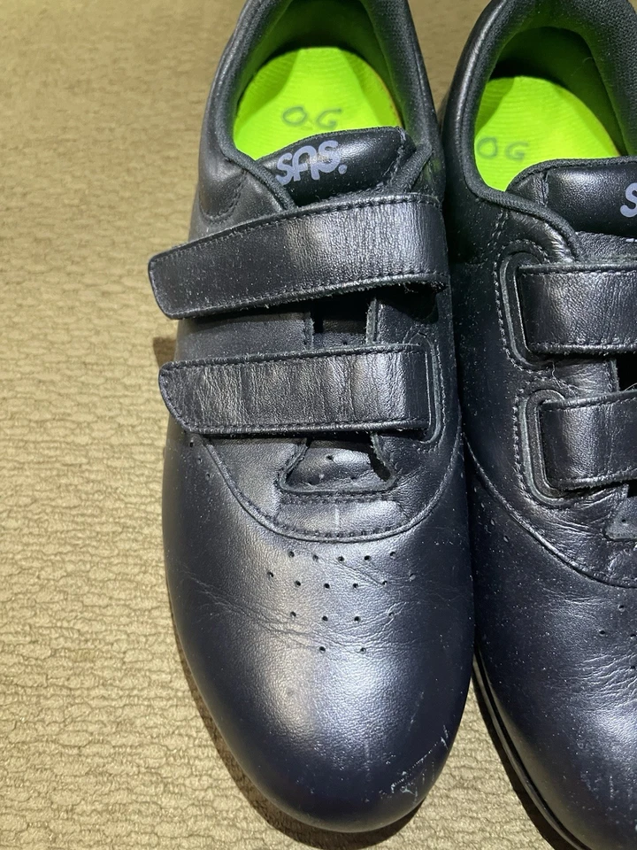 Womens SAS Me Too Walking Shoes Sz 7.5 WWW Triple Wide Black Leather - Изображение 2 из 4