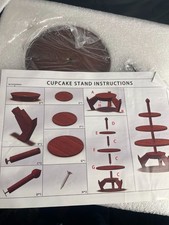 Wooden Cupcake Stand 4 Tier Wooden Cupcake Tower, Large Rustic Cupcake Display