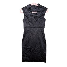 Cue little black dress size 10 satin made in Australia bodycon Vneck date night
