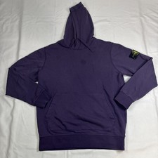 Stone Island Pullover Felpa con Cappuccio Taglia XL Viola Maglione Patch