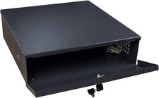 DVR Security Lockbox NVR Heavy Duty 16 Gauge Steel with AC Fan for Wall or Floor