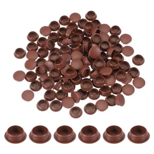 120Pcs Plastic Hole Plugs 15/32"(12mm) Screw Caps Cover Red Brown