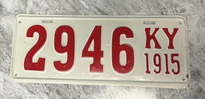1915 Kentucky License Plate KY Repaint - 2946 - Low four digit - Rare Plate