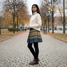 Vintage Wool Pleated Skirt New Old Stock Never Worn Hand Crafted  Glorious Sm