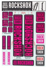 Fork Decal Kits - RockShox Fork Decal Kit - 30/32mm/RS1, Magenta - Sticker/Decal