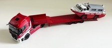 AT Iveco Stralis + Pianale di trasporto + Anfibio 6640 G 1/43 Vigili del Fuoco