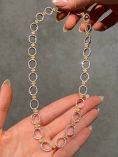 12.8ct Yellow and Colorless Lab Grown Diamond 18k White Gold Statement Necklace