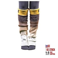 Knitted Leg Warmers for Women Boho Warm Soft Long Leg Sleeve Fashion Yellow