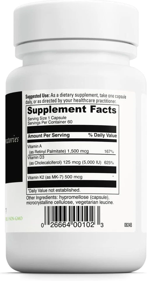 DAVINCI Labs ADK - Ayuda a apoyar huesos, corazón e inmunología 60 unidades (paquete de 1)  Foto 2 de 4