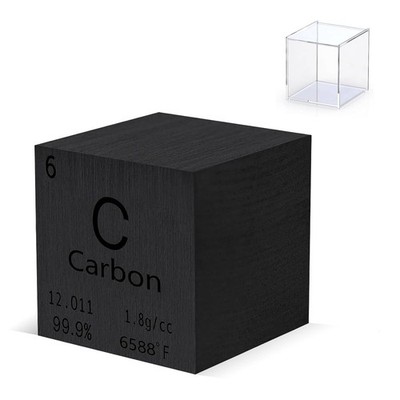 25.4mm Carbon Element Cube 99.9 Pure - Periodic Table Collection- Exhibi