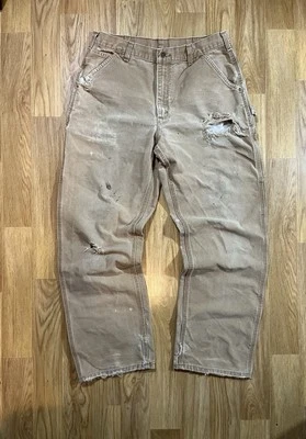 Pantalon Carpenter Carhartt 34x34 W34 Beige - Photo 1/4