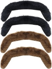 TCOTBE 4 Pcs 60s 70s Self Adhesive Fake Short Brown Mustache Black Handlebar...