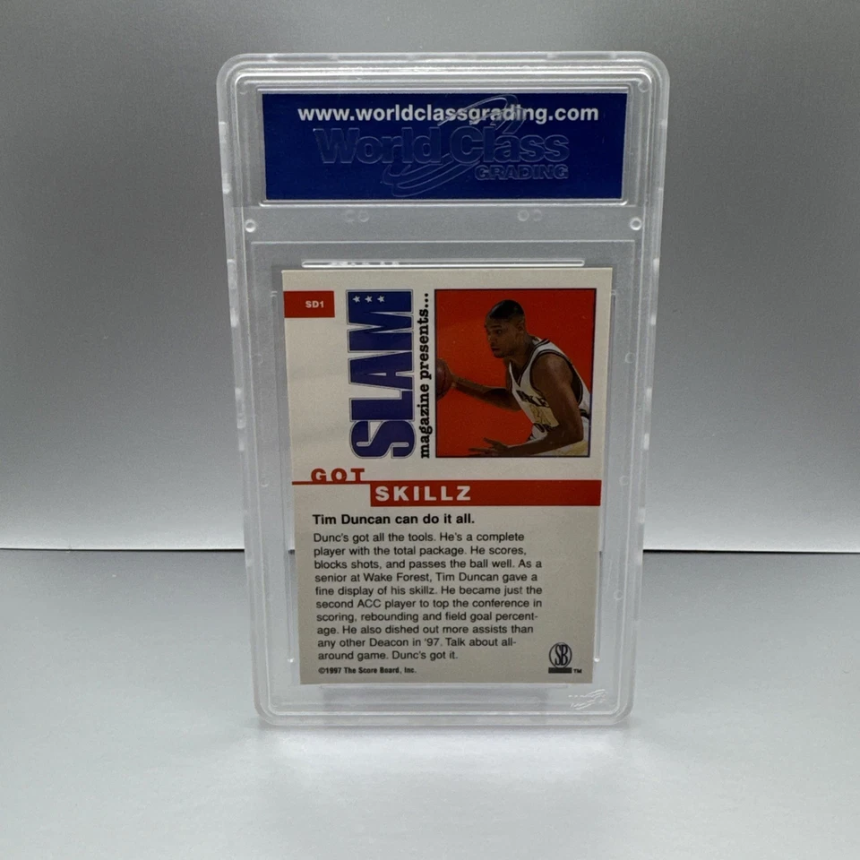 Tim Duncan 1997-98 Score Board Rookie #SD1 WCG 10 - Slam Magazine - Image 2 of 2