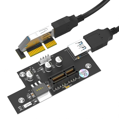 1X(Pci Express Pci-E 1x to 1x/4x/8x/16x Riser Card with Magnetic Foot Pads9404