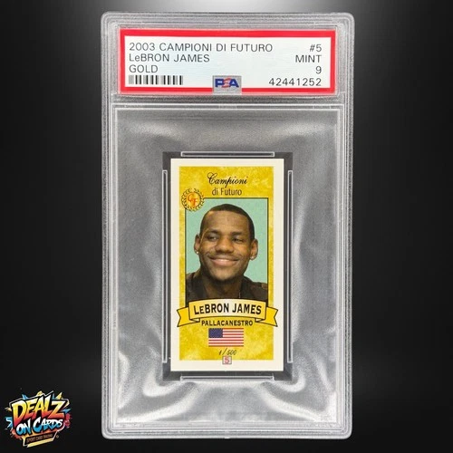 2003 Campioni di Futuro LeBron James Gold /500 Tobacco Rookie Card RC PSA 9 MINT