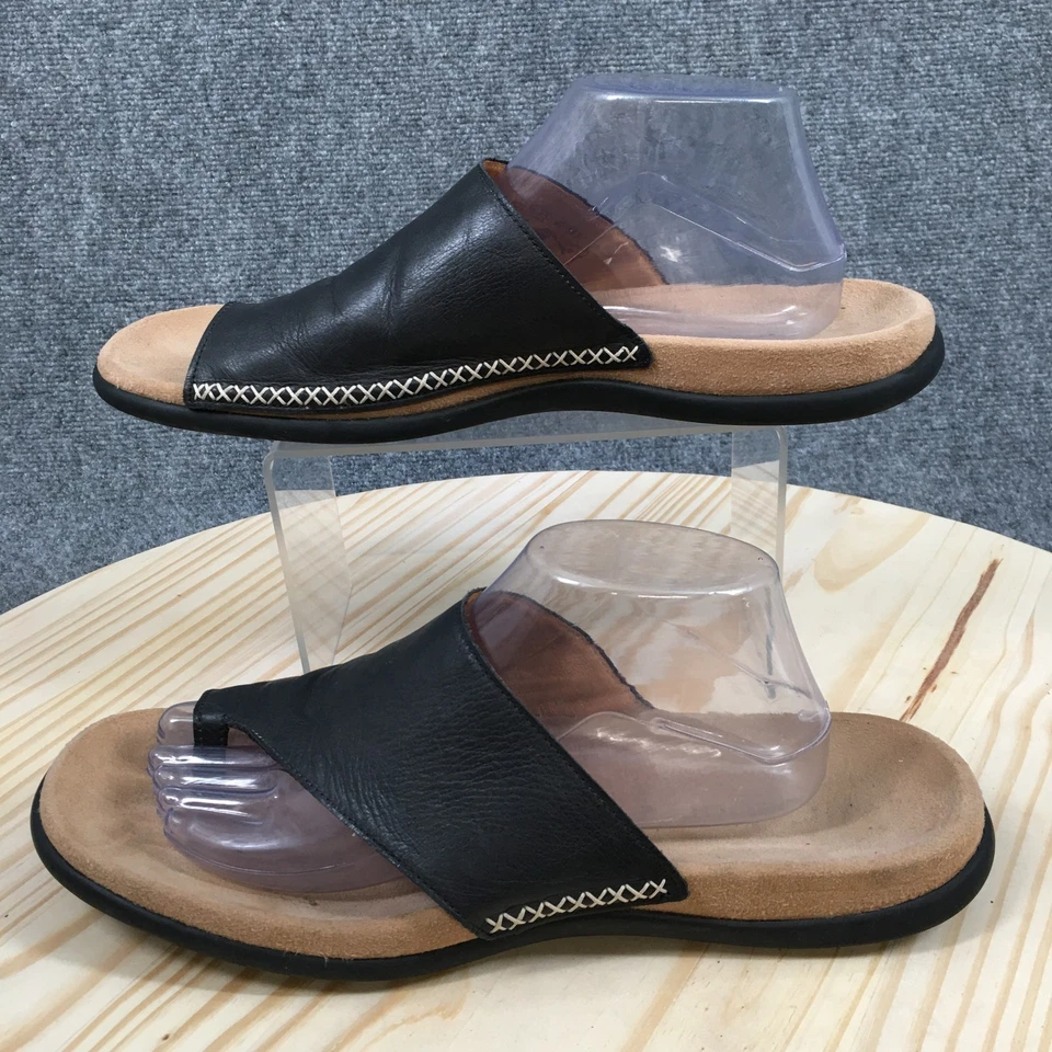 Sandalias Gabor para mujer 44 Lanzarote Slide negras puntera lazo cómodas parte superior baja planas Foto 2 de 4