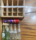 Pepsi Cola Wooden Brown Carrier Crate with Vintage Soda Bottles Variety