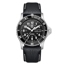 Luminox Men's Watch Sport Timer Automatic Silver Case Black Leather Strap 0921