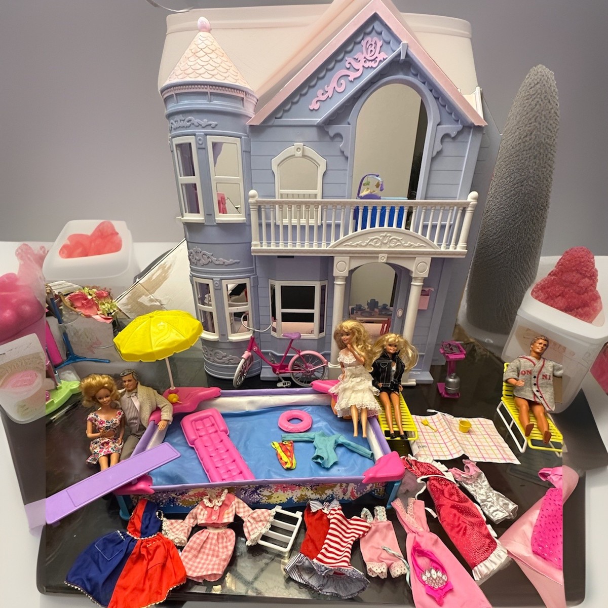 Mansion Barbie Dream House 2000 Barbie Pink Purple Folding