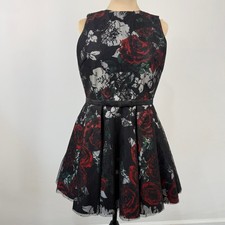 Mac Duggal Gothic Rose Fit and Flare Dress 12 (Fit Medium) Dark Romantic Formal