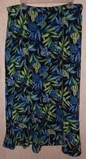 EXCELLENT WOMENS SAG HARBOR BLACK W/ LEAFY FOLIAGE PRINT SKIRT SIZE 18