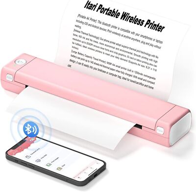 Phomemo M834 thermische printer, draagbare thermische printer voor A4 papier in kantoor, school, thuis en op reis, compatibel met Android en iOS