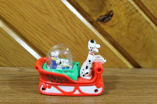 Disney 1996 McDonald's Happy Meal 101 Dalmatian Dog Sledding Snow Dome in Box - Picture 3 of 9