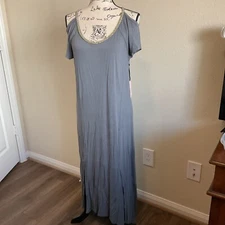 Juicy Couture  Women Gray Hi Low Jewel Neck Dress Size M NWT